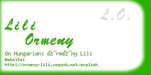 lili ormeny business card